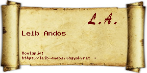 Leib Andos névjegykártya
